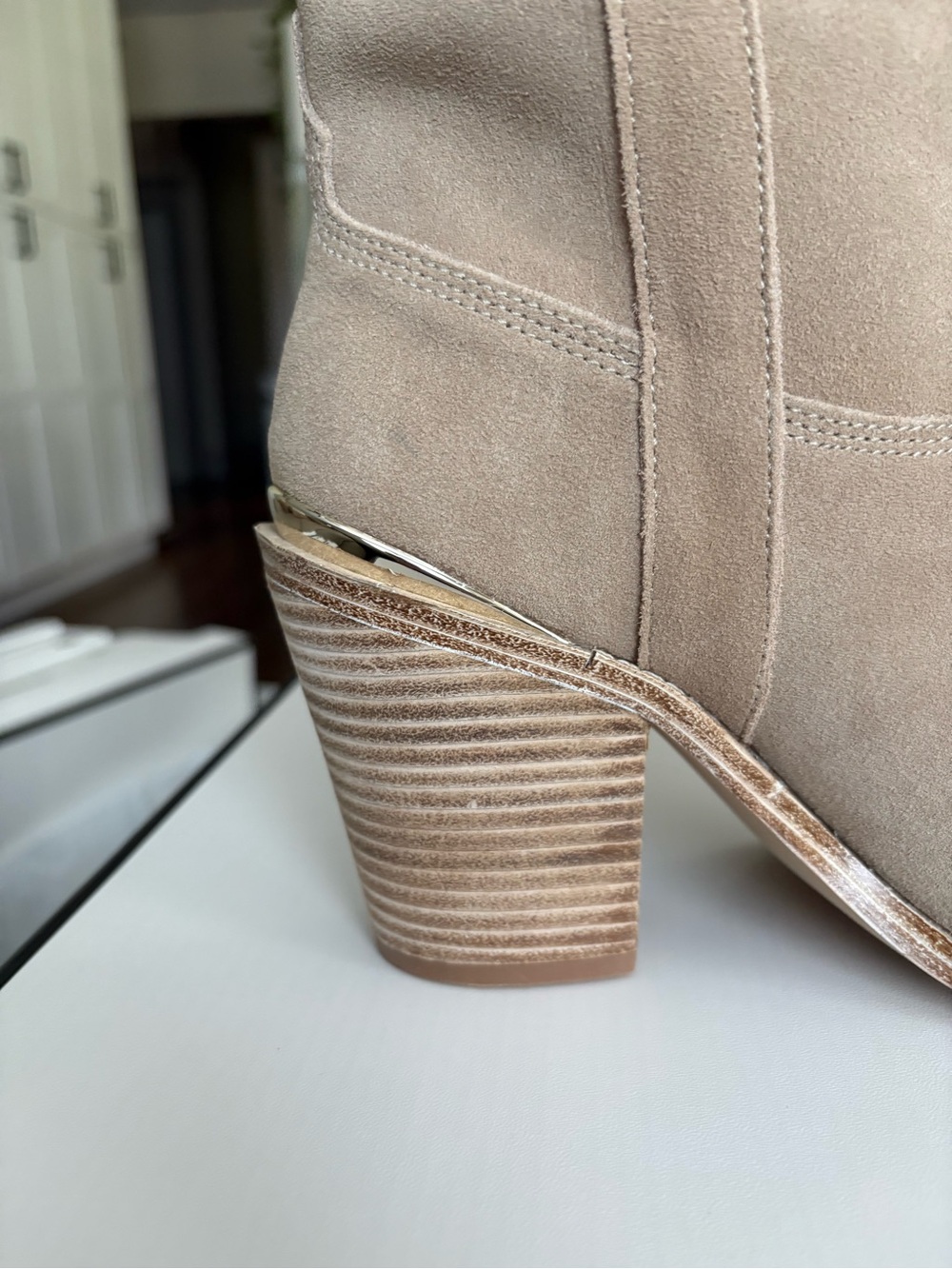 Steve Madden Sally Sand Suede Western Heeled Boot - Picture 5 of 8